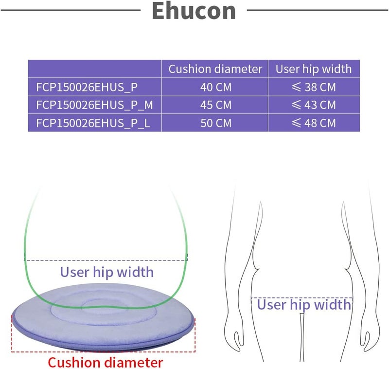 Ehucon 360 Degree Swivel Seat Cushion for Car,Rotating Seat Cushion Pivot Disc Pad for Elderly,Swivel Car Seat Chair Assist to Turning Easily from Bed to Wheelchair(Pack of 1 Count(19.6"X19.6")) - Image 3